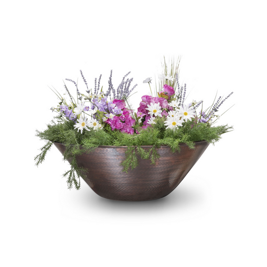 The Outdoor Plus Remi Planter Bowl, 31-inch, hammered copper