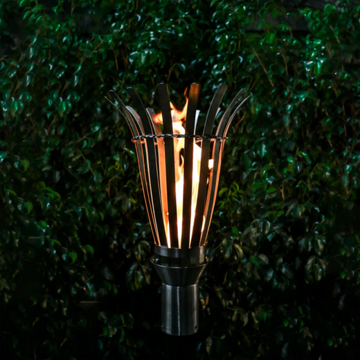 The Outdoor Plus Basket Original TOP Torch & Post Complete, stainless steel, natural gas