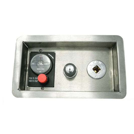 The Outdoor Plus, Gas Timer With Push Button, E-Stop & Key Valve - Recessed Panel | OPT-GTESTOPTMPBKVRP