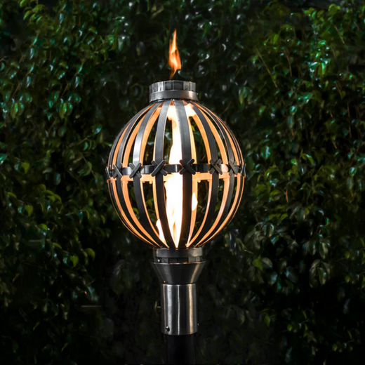 The Outdoor Plus Globe Original TOP Torch & Post Complete, stainless steel, natural gas