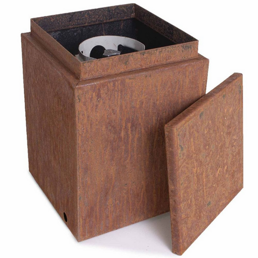 The Outdoor Plus Propane Tank Enclosure with Removeable Top, Corten steel