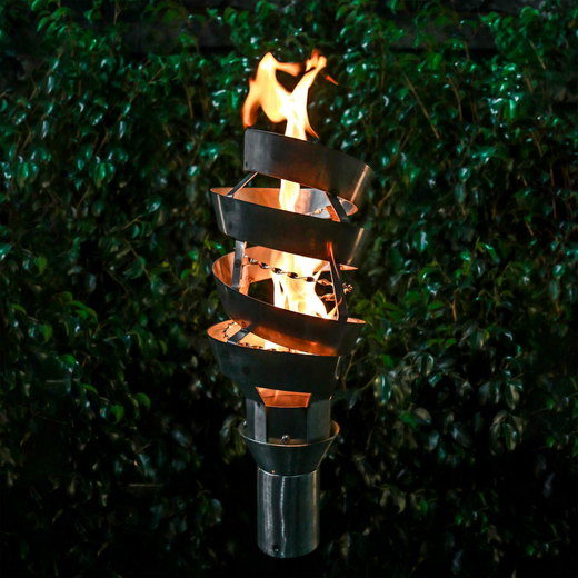 The Outdoor Plus Spiral Original TOP Torch & Post Complete, stainless steel, propane