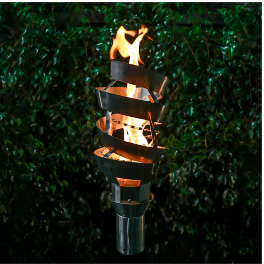 The Outdoor Plus Spiral Original TOP Torch & Post Complete, stainless steel, natural gas
