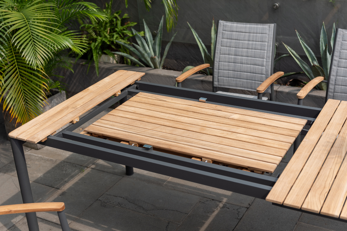 LifestyleGarden Topaz Extendable Outdoor Dining Table, Seats 10 to 12