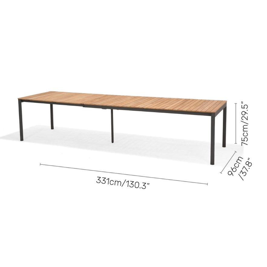 LifestyleGarden Topaz Extendable Outdoor Dining Table, Seats 10 to 12