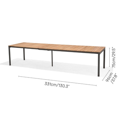 LifestyleGarden Topaz Extendable Outdoor Dining Table, Seats 10 to 12