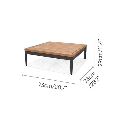 LifestyleGarden Topaz Teak and Aluminum Square Outdoor Coffee Table