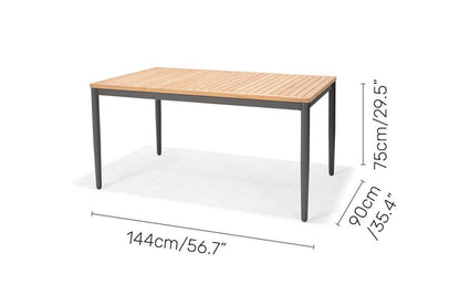 LifestyleGarden Topaz Teak and Aluminum 5 Piece Patio Dining Set