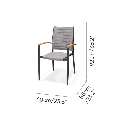 LifestyleGarden Topaz Teak and Aluminum 5 Piece Patio Dining Set