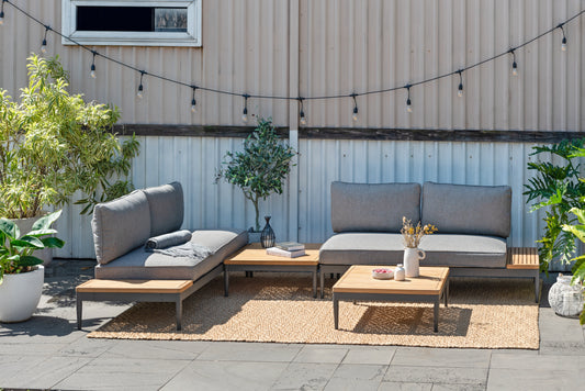 LifestyleGarden Topaz 4 Piece Outdoor Sofa and Coffee Table Set