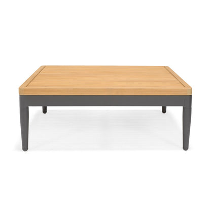 LifestyleGarden Topaz Teak and Aluminum Square Outdoor Coffee Table
