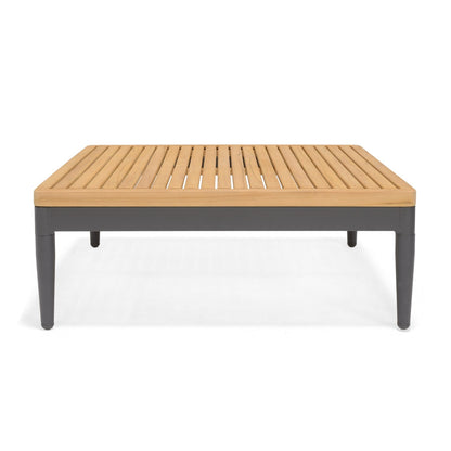 LifestyleGarden Topaz Teak and Aluminum Square Outdoor Coffee Table