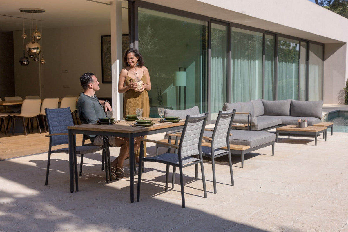 LifestyleGarden Topaz Teak and Aluminum 5 Piece Patio Dining Set