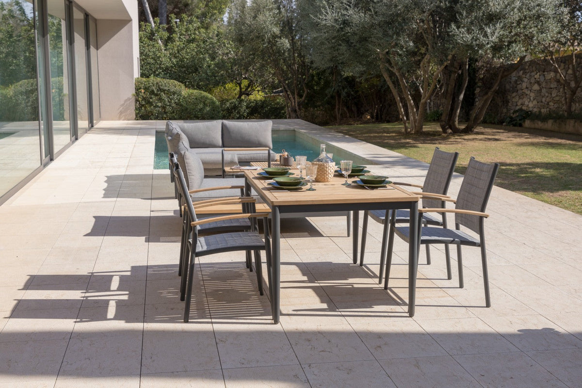 LifestyleGarden Topaz Teak and Aluminum 5 Piece Patio Dining Set