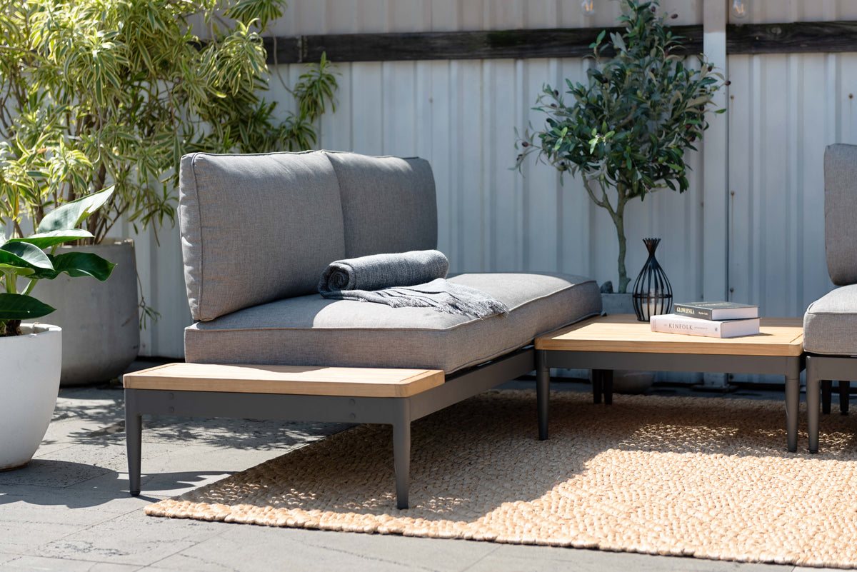 LifestyleGarden Topaz 4 Piece Outdoor Sofa and Coffee Table Set