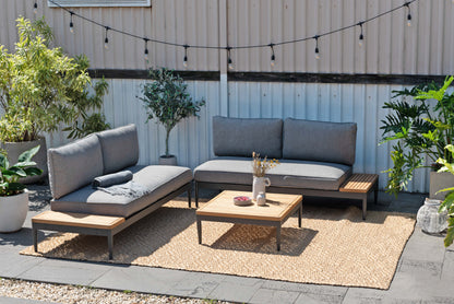 LifestyleGarden Topaz Outdoor Sofa with Teak Side Top, 2 Seat