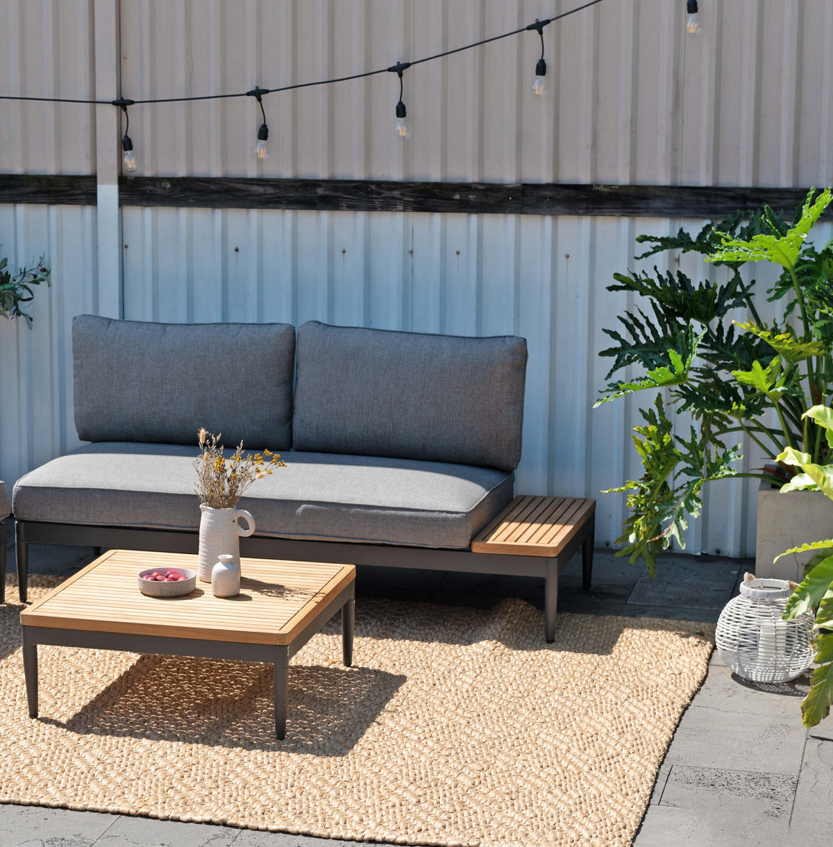 LifestyleGarden Topaz Outdoor Sofa and Coffee Table Set, Set of 2