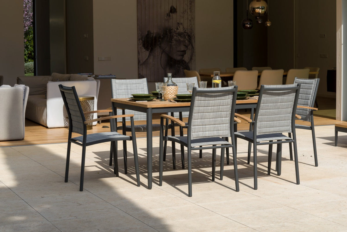 LifestyleGarden Topaz Stacking Outdoor Dining Armchairs, Set of 2