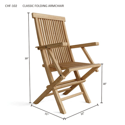 Anderson Teak Classic Folding Armchair (sell & price per 2 chairs only)