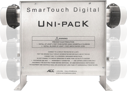 ACC SmarTouch Digital 2000 UniPack 5.5kW back mount spa control with KP-2020 topside, supplier product photo