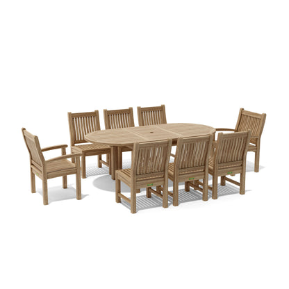 Anderson Teak Bahama Sahara 9-Piece 78" Oval Dining Set
