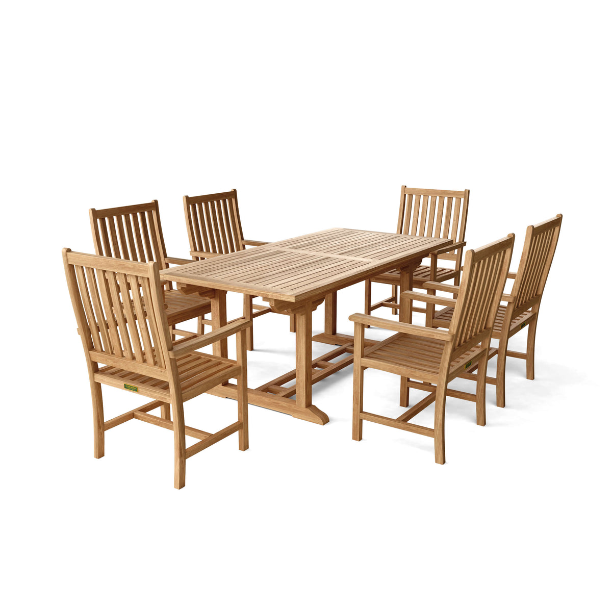 Anderson Teak Bahama Wilshire Armchair 7-Piece Extension Dining Set