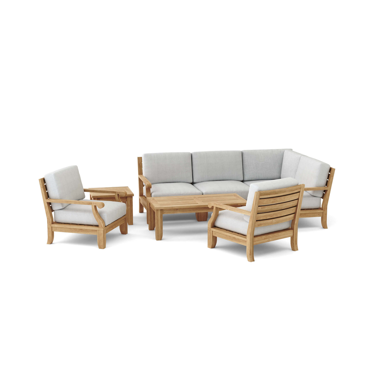 Anderson Teak Riviera 7-Piece Modular Set w/ Square Table