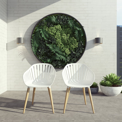 Amazonia Leyland 11 Piece Extendable Patio Dining Set, White Chairs