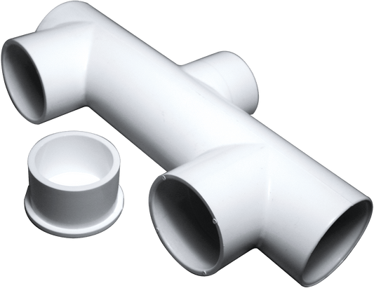 Waterway Plastics 672-5090 806105120793 100Sq.Ft. Skim Filter Main fold Tee with Plug, Black