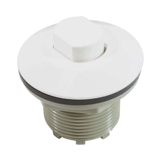 White PresAir Push Button Air Actuator B225WA for pool and spa air control.