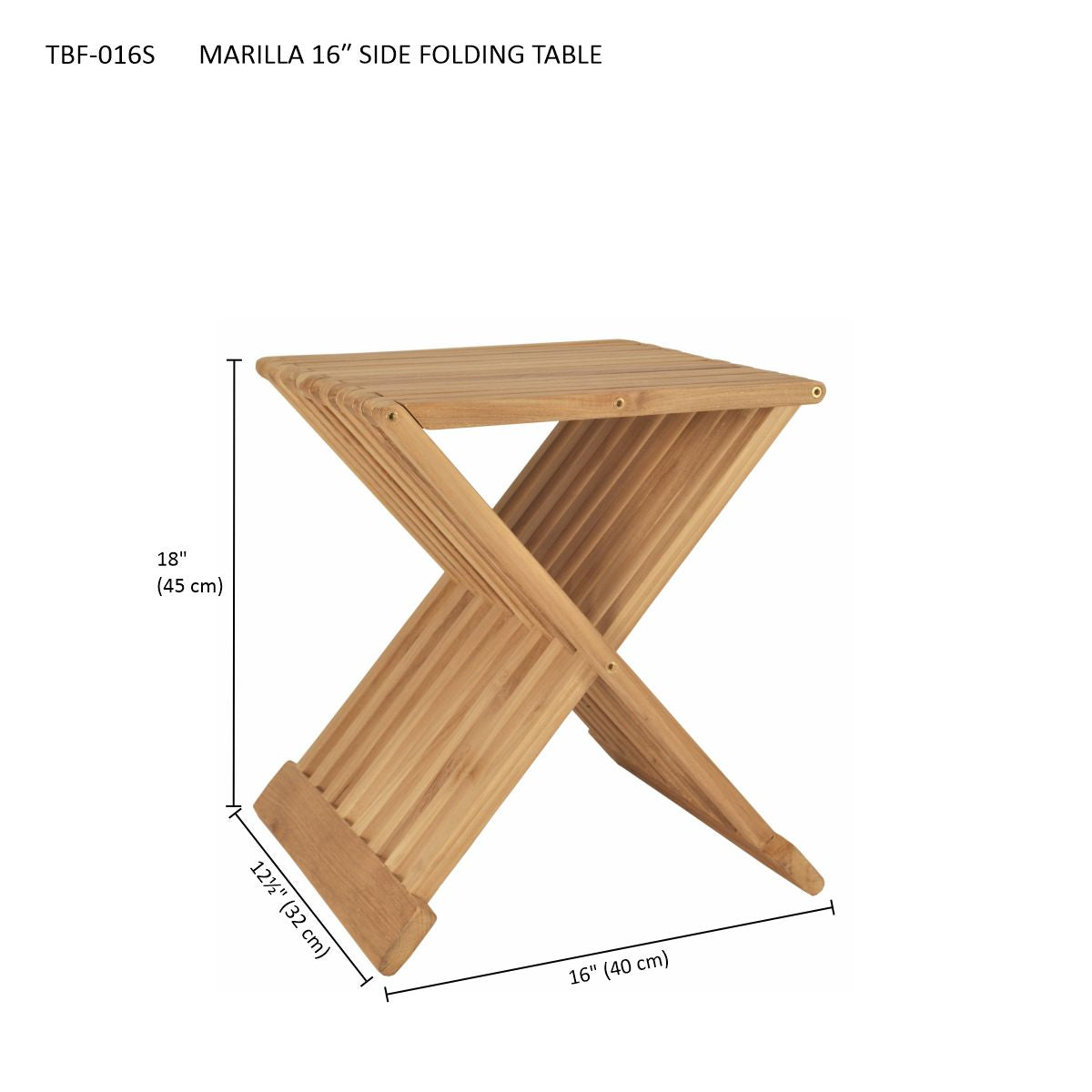 Anderson Teak Marilla 16" Side Folding Table