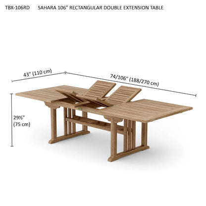 Anderson Teak Sahara 106" Rectangular Double Ext. Table