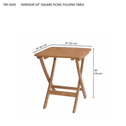 Anderson Teak Windsor 24" Square Picnic Folding Table
