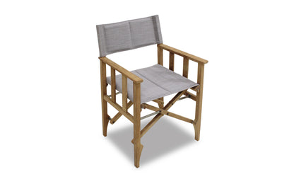 LifestyleGarden Zircon Teak Folding Director Chair, Vintage Khaki