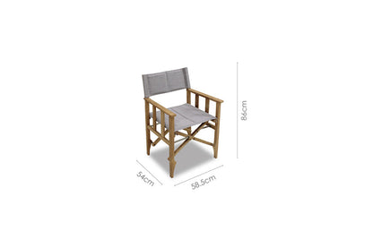 LifestyleGarden Zircon Teak Folding Director Chair, Vintage Khaki