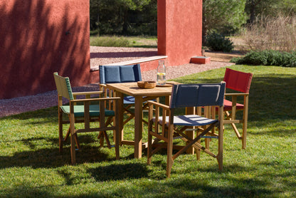 LifestyleGarden Zircon Teak Folding Director Chair, Red