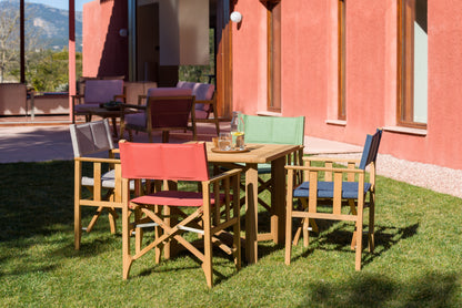 LifestyleGarden Zircon Teak Folding Director Chair, Piquant Green