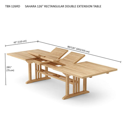 Anderson Teak Sahara 126" Rectangular Double Ext. Table