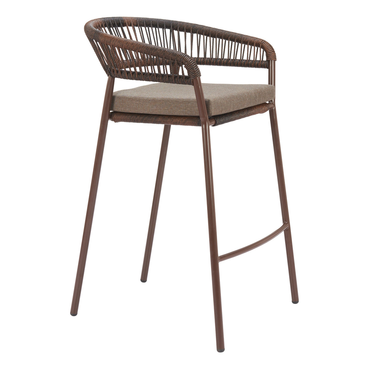 Skye Outdoor Patio Barstool, Set of 2, Brown