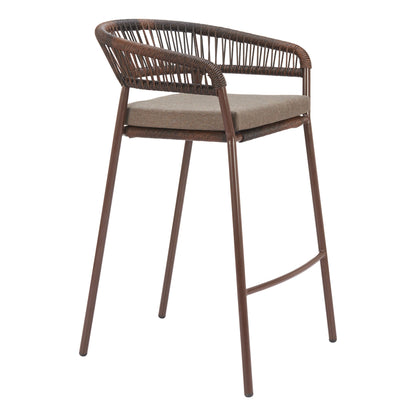 Skye Outdoor Patio Barstool, Set of 2, Brown