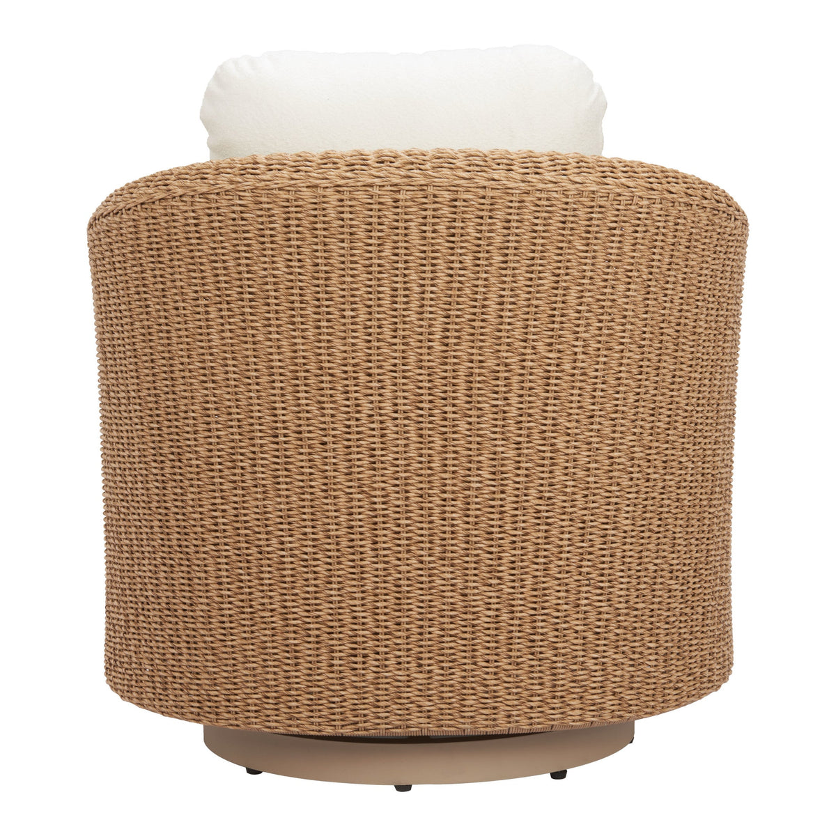Solara Outdoor Patio Swivel Chair, Ivory
