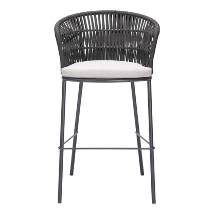 Freycinet Outdoor Patio Barstool, Set of 2, Black