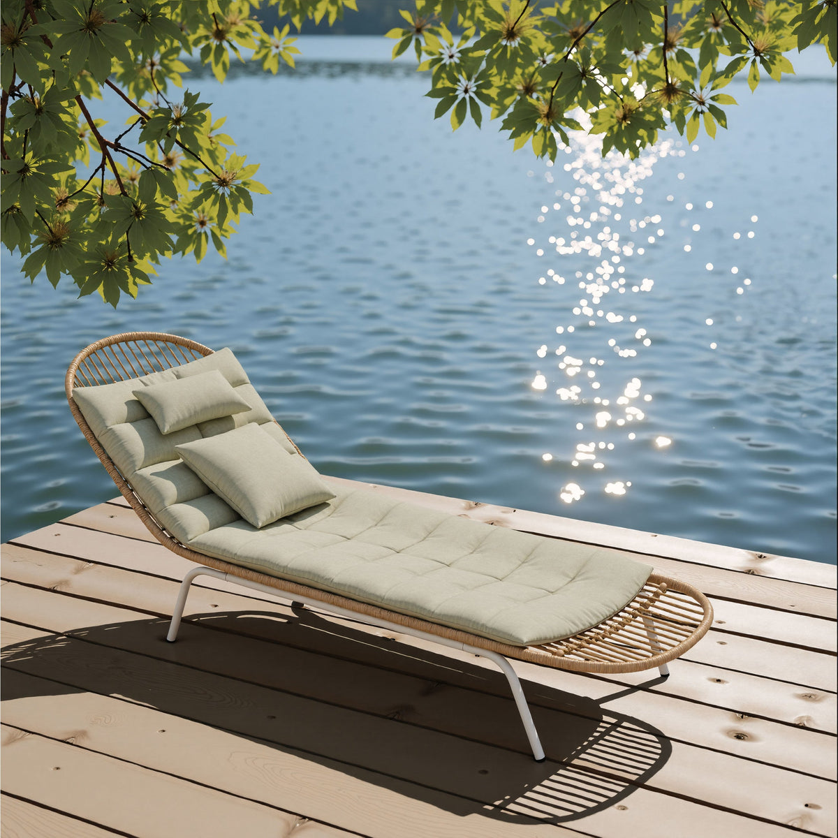 Skim Outdoor Patio Chaise Lounge, Multicolor
