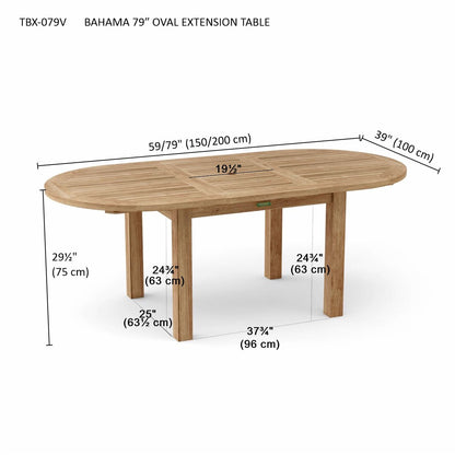 Anderson Teak Bahama 78" Oval Extension Table