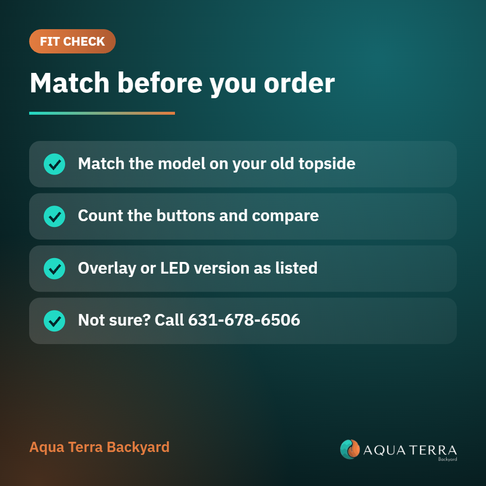 ACC KP-1000 topside control fit check card for matching the topside to your control model