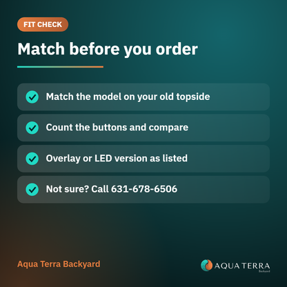 ACC KP-1000 topside control fit check card for matching the topside to your control model