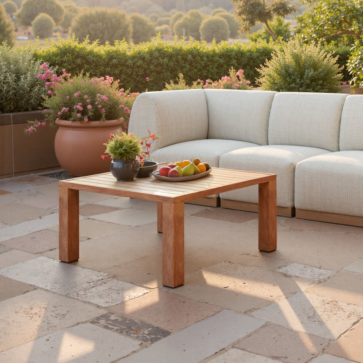 Regels Outdoor Patio Coffee Table, Natural