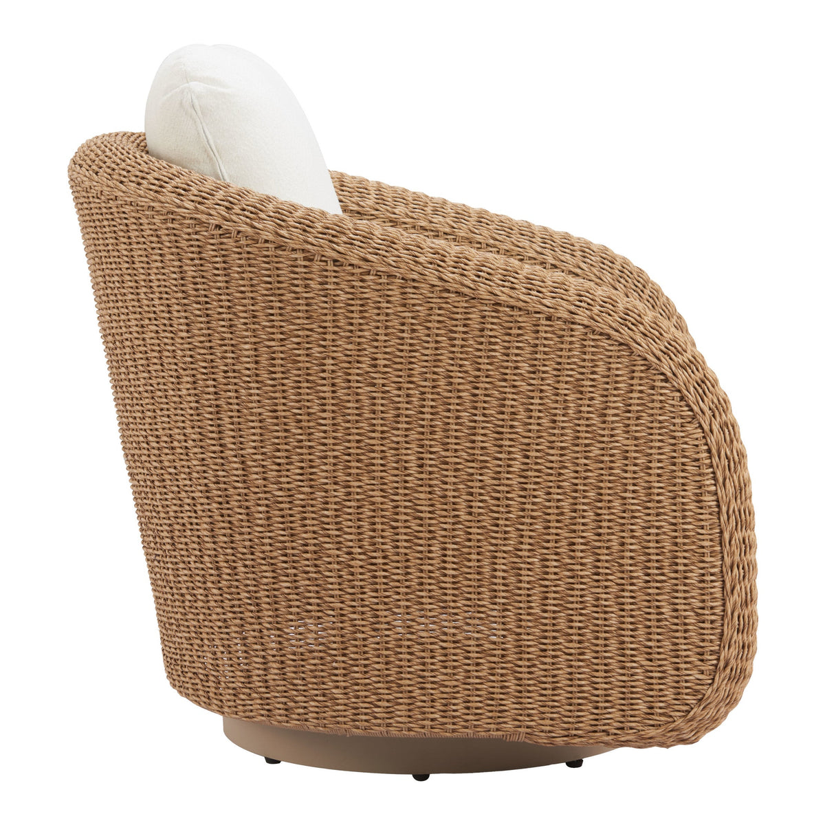 Solara Outdoor Patio Swivel Chair, Ivory