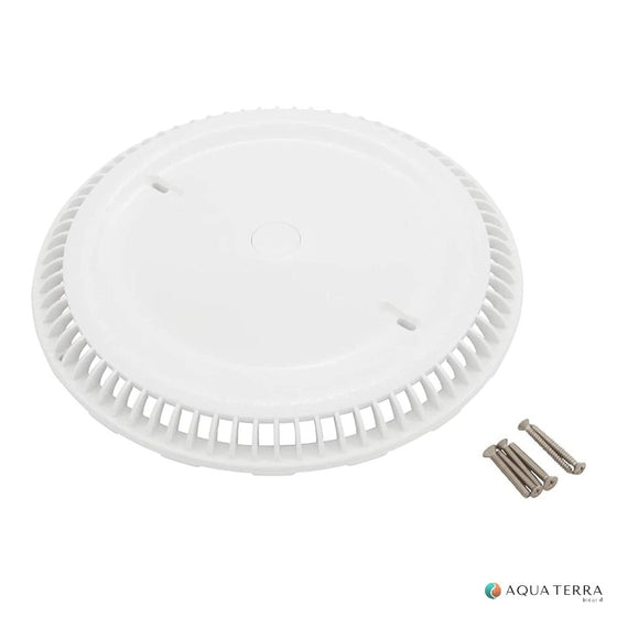 Afras 10064AW white 11-1/8 inch anti-vortex main drain cover shown on a white background, supplier photo