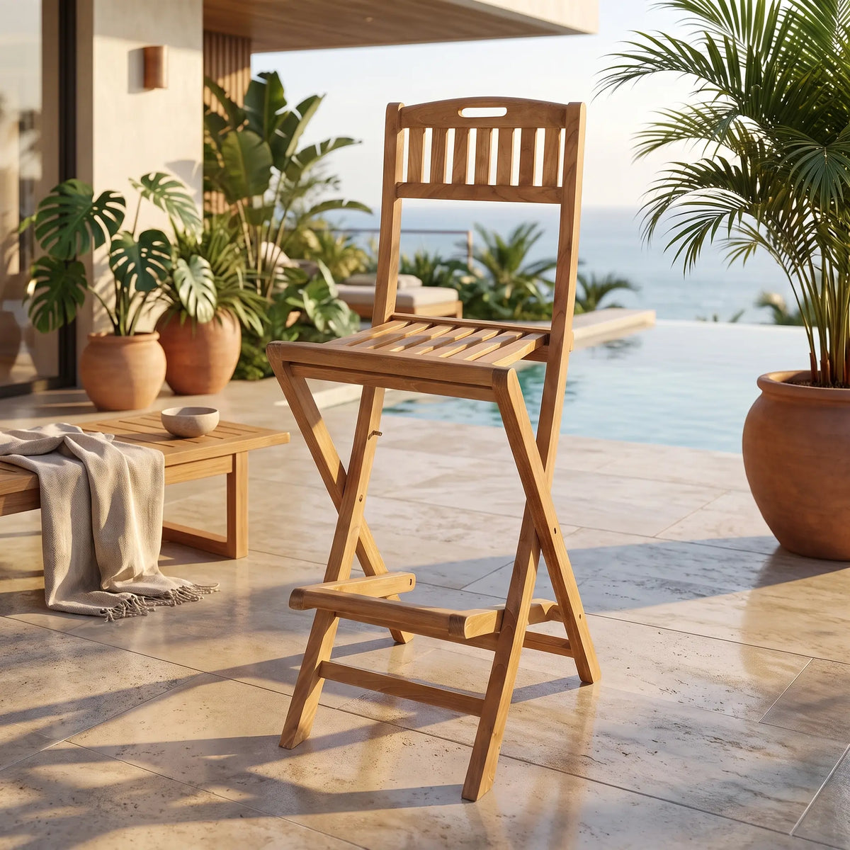 Anderson Teak Altavista Folding Bar Chair